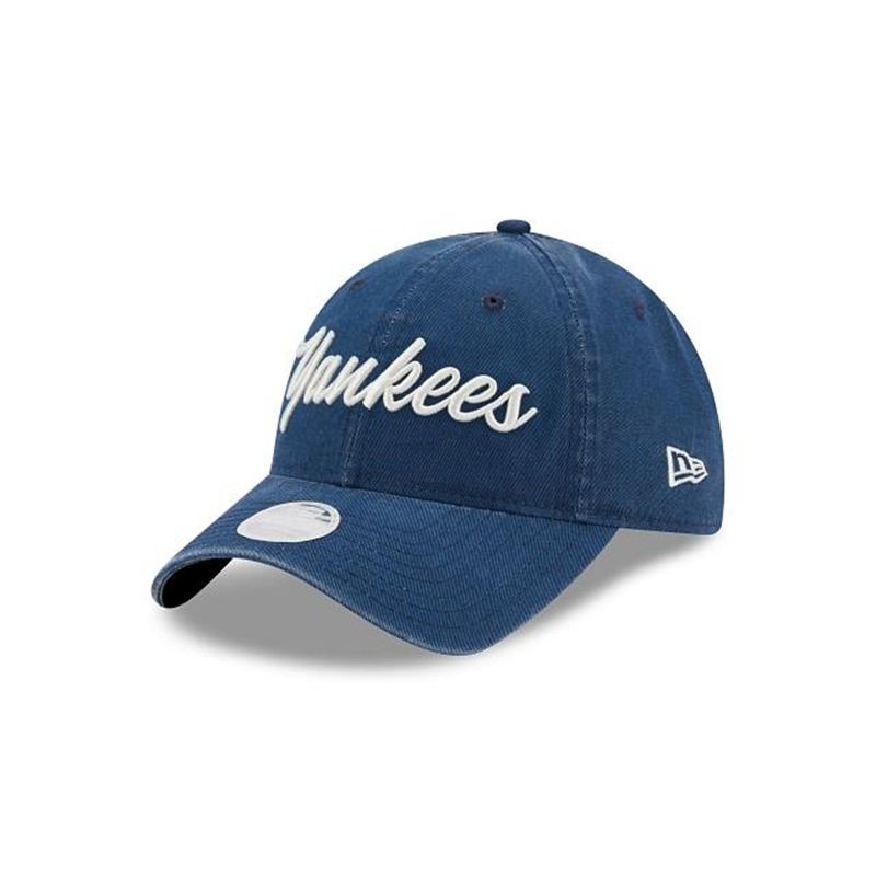 MLB New York Yankees Womens Team Script 9Twenty Adjustable (RAA6131) - Blue New Era Caps